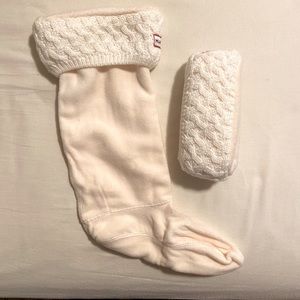 Hunter Tall Welly Socks, Cream size M